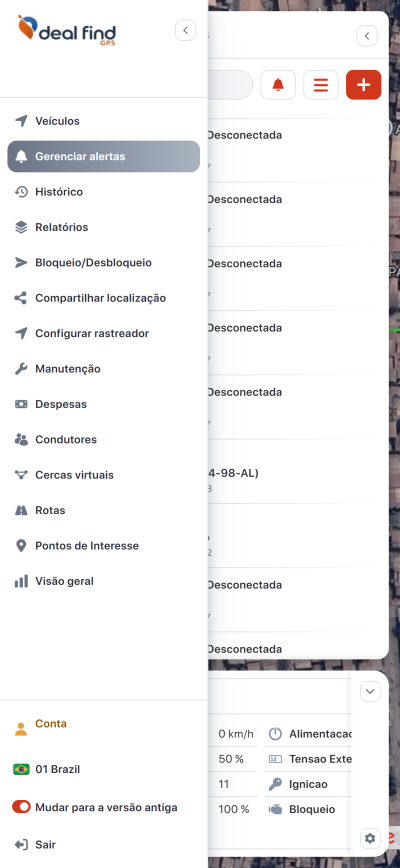 Tela do app — mapa